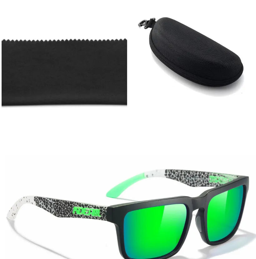 Square polarised sunglasses with TAC lenses and PC frames in multiple colour options.
