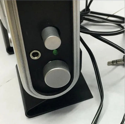 Black USB-powered mini notebook speaker for laptops with portable design