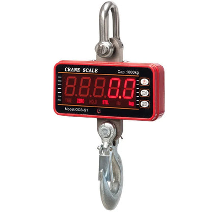 Orange electronic crane scale with digital display for warehouse weighing up to 500kg