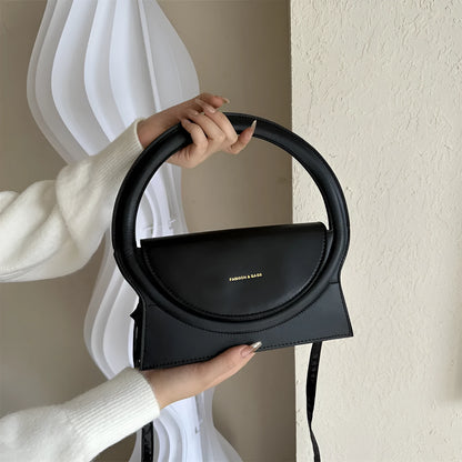 A square-shaped PU messenger bag in a choice of colours, showing external stitching and a sandwich pocket.