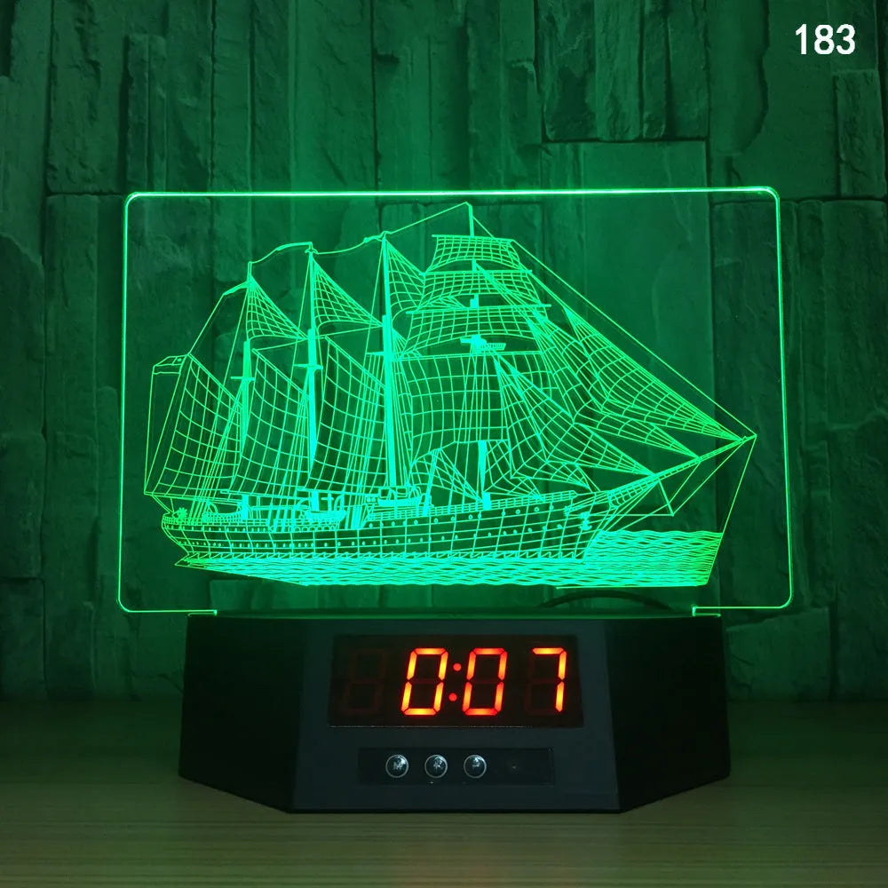 Glowing 3D dolphin LED night light with wireless charging base and remote control on bedside table