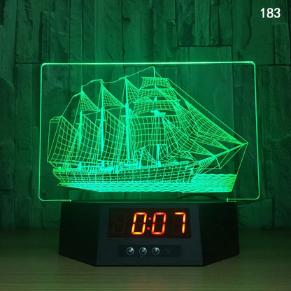 Glowing 3D dolphin LED night light with wireless charging base and remote control on bedside table