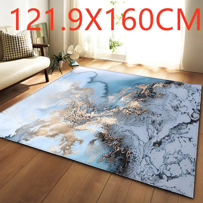 Polyester marble pattern carpet in 121.9x160cm and 50x80cm sizes for floor protection