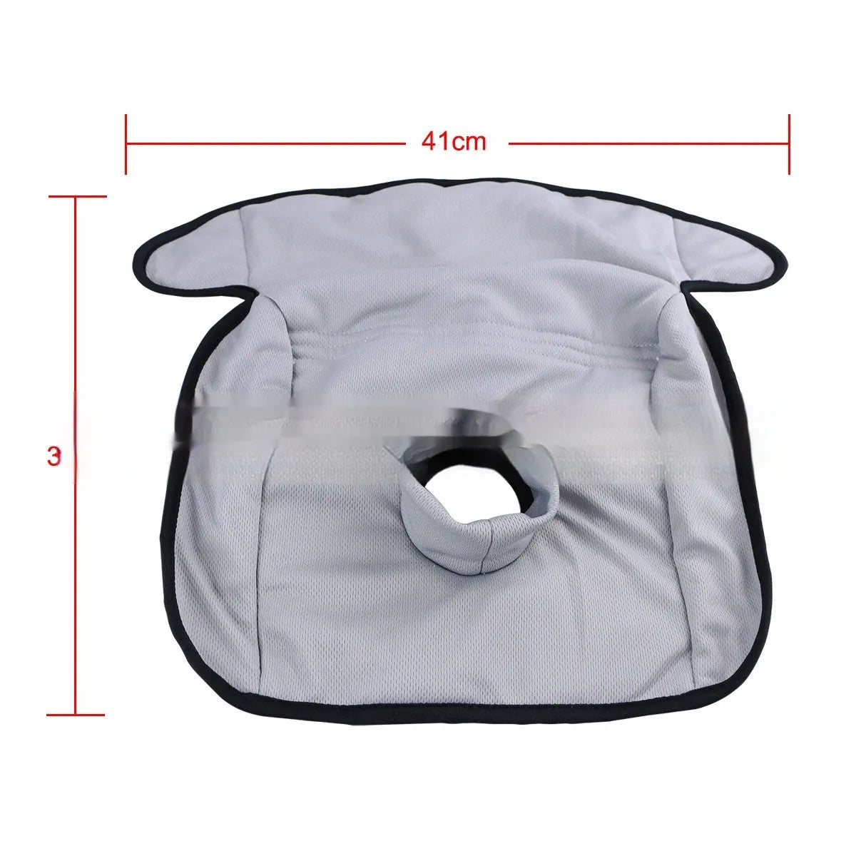 Alien-shaped car seat protective pad with urine separation feature in grey polyester