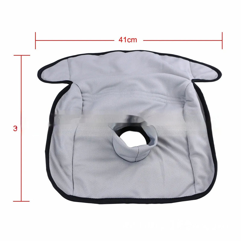 Car safety chair protective pad with urine separation feature, modern alien-shaped cushion in free size for vehicle seat protection, available in black, grey, or quilted grey polyester fabric for practical interior care