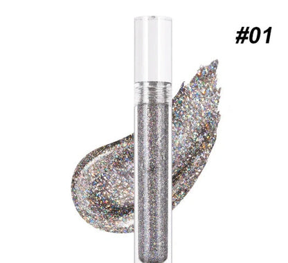 15 Colour Laser Lip Lacquer tubes showing waterproof formula with laser powder technology