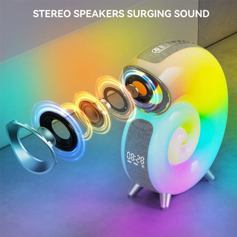 Conch Smart RGB Atmosphere Light Bluetooth Speaker Alarm Clock Wake-Up Lamp White Noise Machine