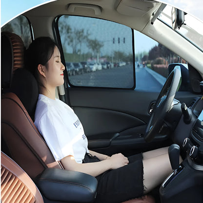 Nylon mesh car sunshade curtains for front, rear, and side windows, multiple piece set