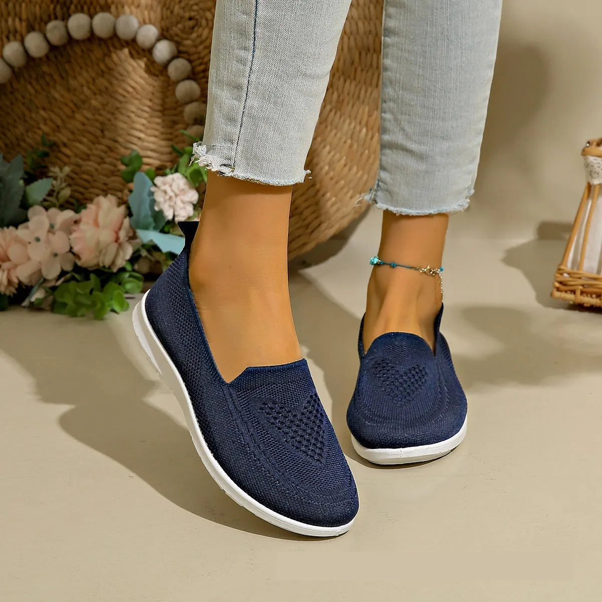 Plus size women's beige casual cloth shoes with low top, flat heel, and heart pattern.