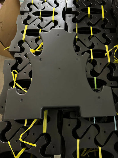 PVC fitness dumbbell rack with removable bracket support on a gym floor