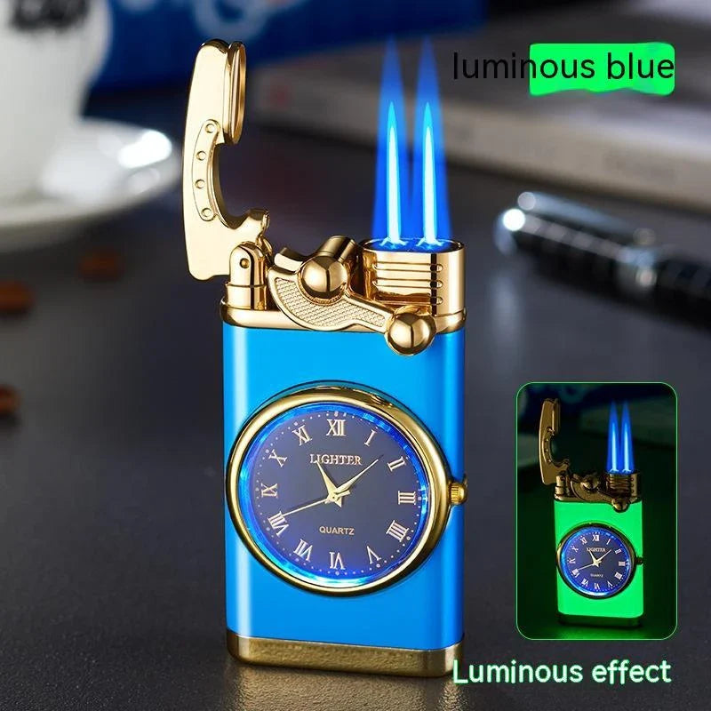 Multipurpose Butane Lighter and Wrist Watch Combo with Adjustable Flame, Durable Construction, and Stylish Design