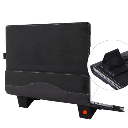 Black imitation leather protective sleeve for Microsoft Surface Laptop 6 with creative Chinese-style bracket design