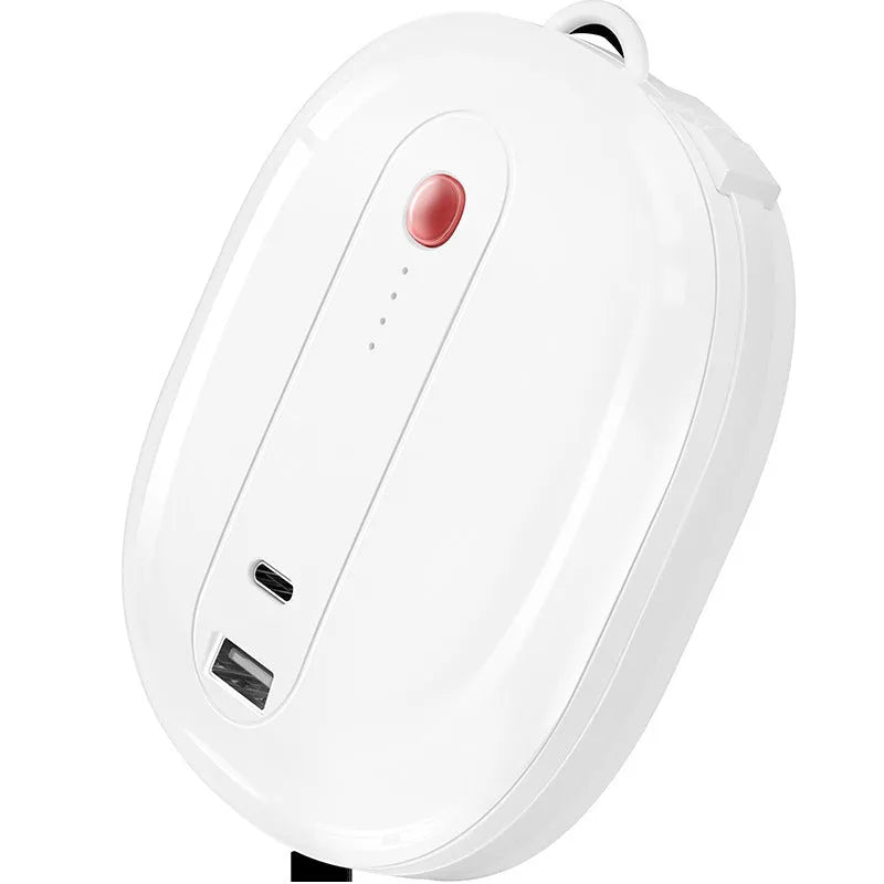 Two-in-one power bank with built-in plug - 10000mAh polymer lithium ion battery in square aluminium shell for general mobile charging - available in white or black