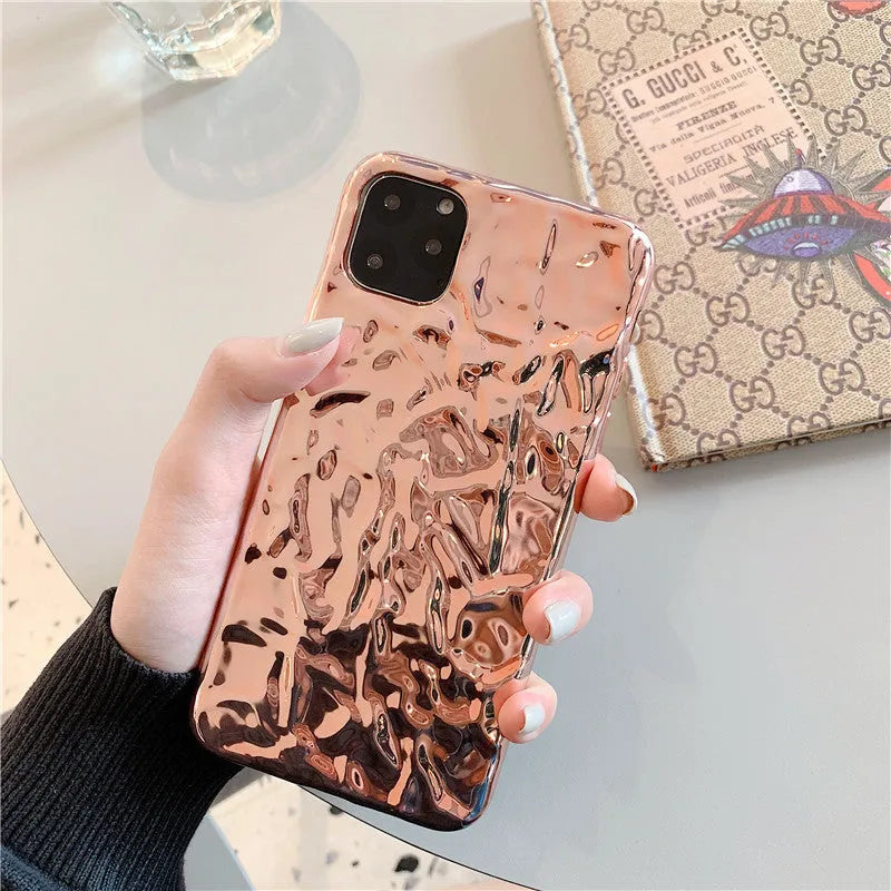 Electroplated TPU iPhone back cover case in rose gold or silver colour for multiple iPhone models