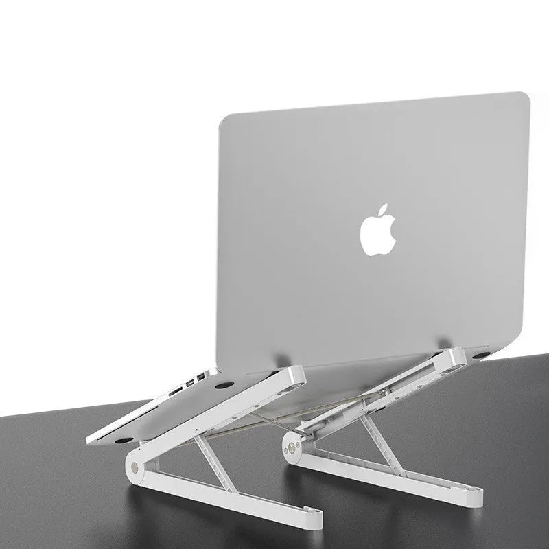 Folding ABS notebook stand in white or black, 32cm wide and 275mm deep, about 25kg load