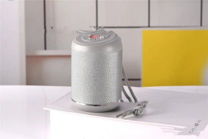 Portable outdoor Bluetooth subwoofer in multiple colours with radio and call functions.