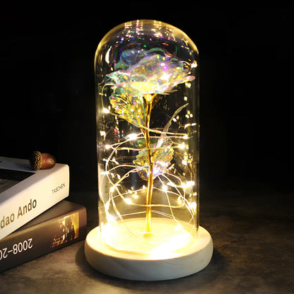 Little Prince Rose Glass Cover with 20cm diameter dome protecting plastic flower arrangement