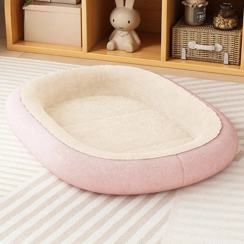 Thickened fabric dog and cat kennel for small medium pets in coffee, grey, green, or pink.
