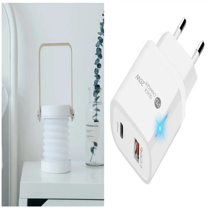 Foldable touch dimmable LED night light showing table lamp and lantern configurations