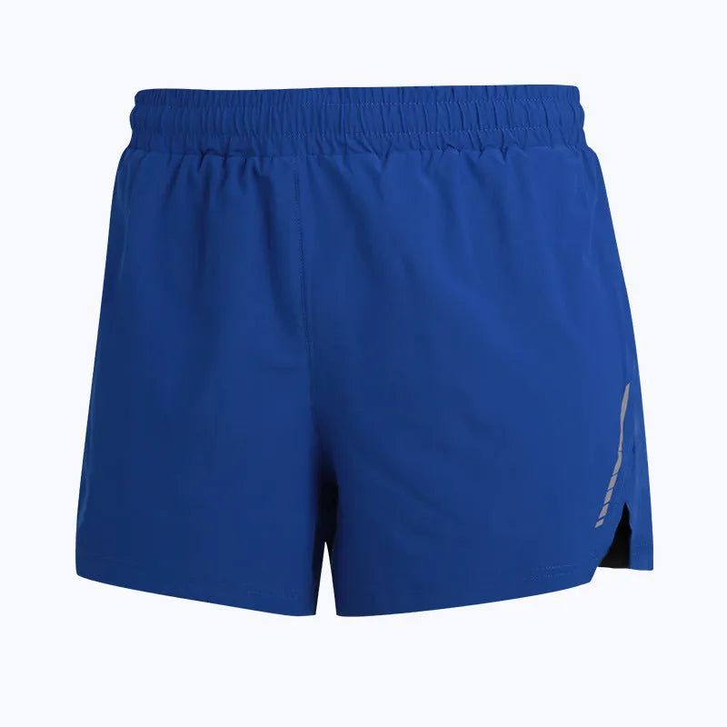 Men's quick-drying marathon running shorts in polyester fibre, straight style cut