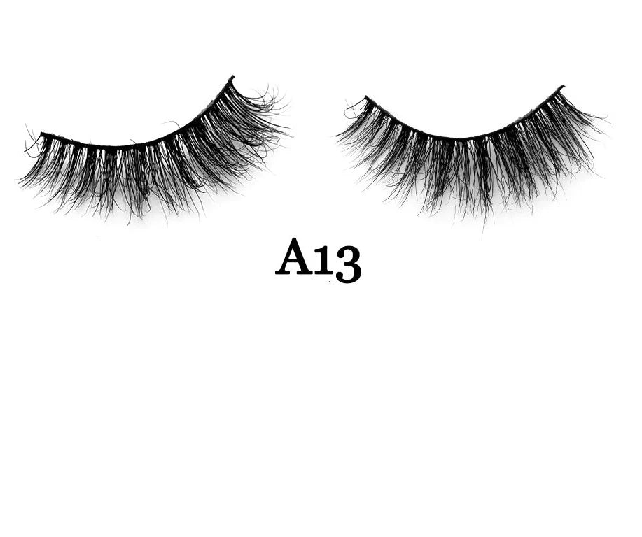 Handmade 3D mink false eyelashes showing 12mm length and 0.07mm diameter fibres for natural volume