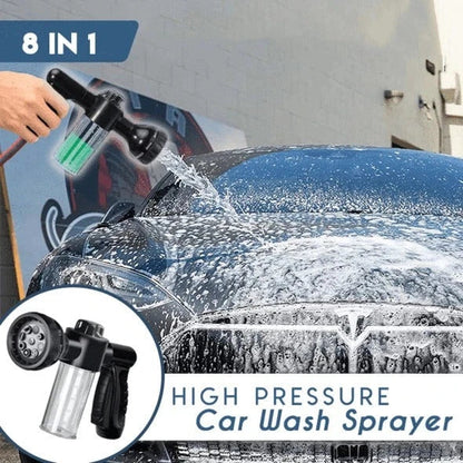 Premium high-pressure water gun with 8-in-1 adjustable nozzle for versatile household and automotive cleaning