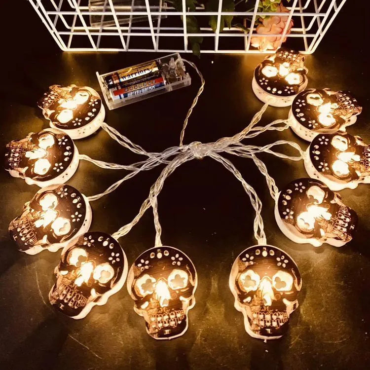 Halloween skeleton decoration lights with 10 LED bulbs on 1.5 metre cable for indoor use