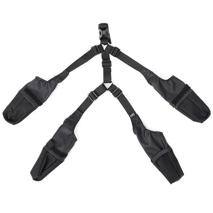 Adjustable waterproof dog boots with non-slip soles in black