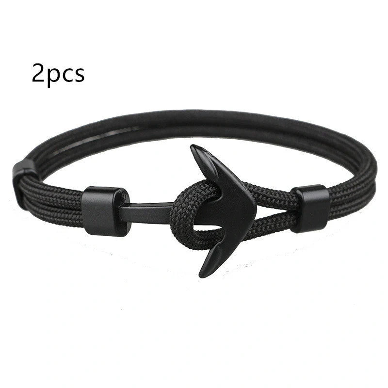 Stylish unisex anchor bracelet with hand strap, perfect for nautical fashion enthusiasts