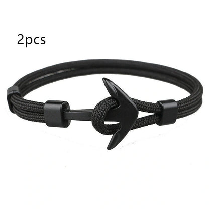 Stylish unisex anchor bracelet with hand strap, perfect for nautical fashion enthusiasts