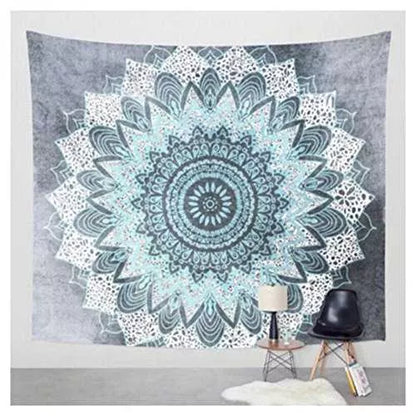 Vibrant elephant mandala tapestry with 3D digital printing for wall decor