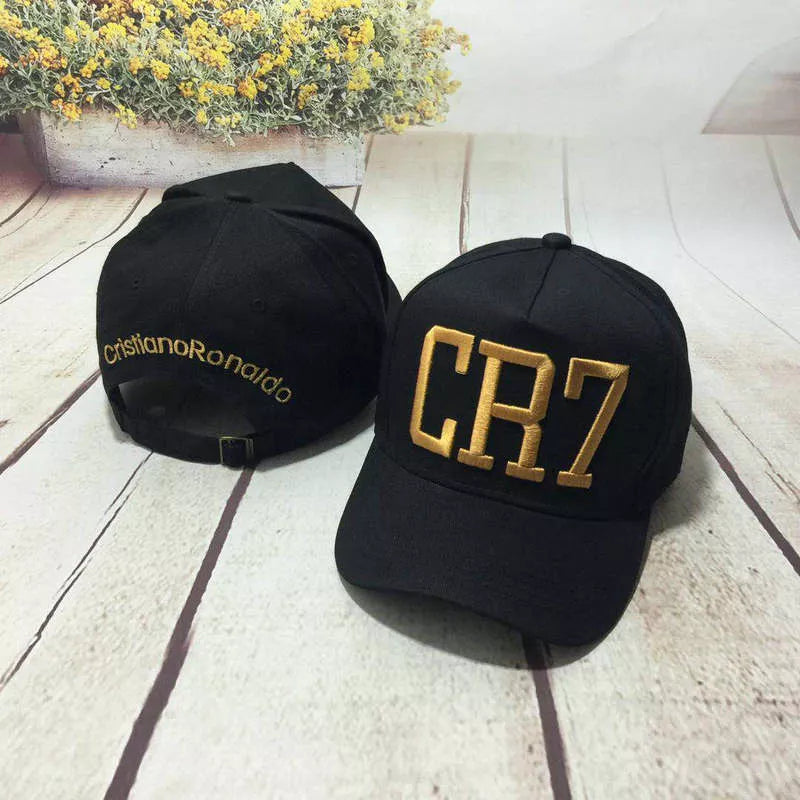 C Ronaldo CR7 baseball cap in black with high top and big eaves