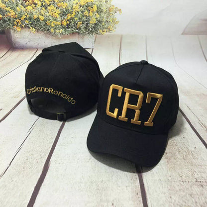 C Ronaldo CR7 baseball cap in black with high top and big eaves