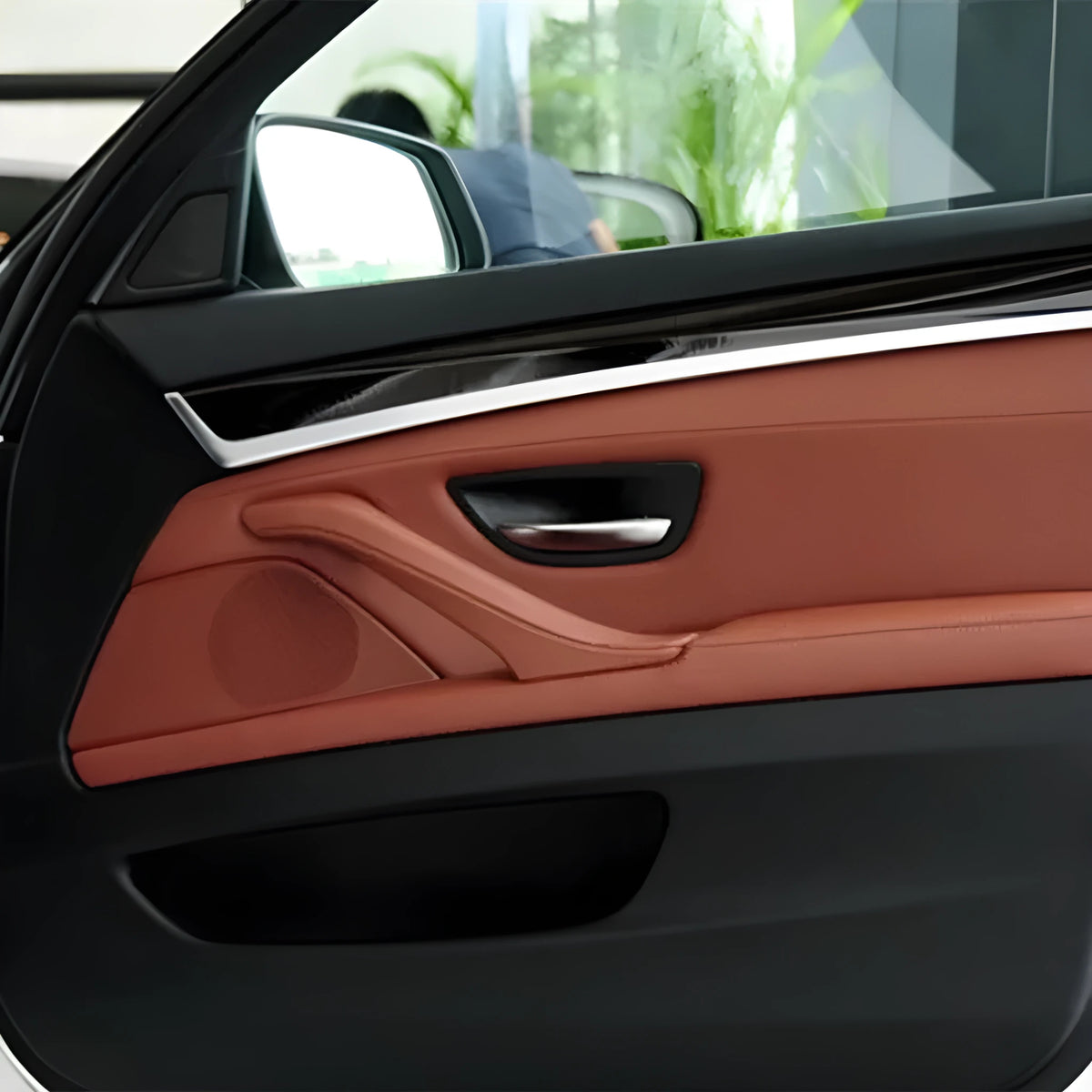 BMW 5 Series front door speaker cover in ABS PC plastic, shown in a selection of colours.