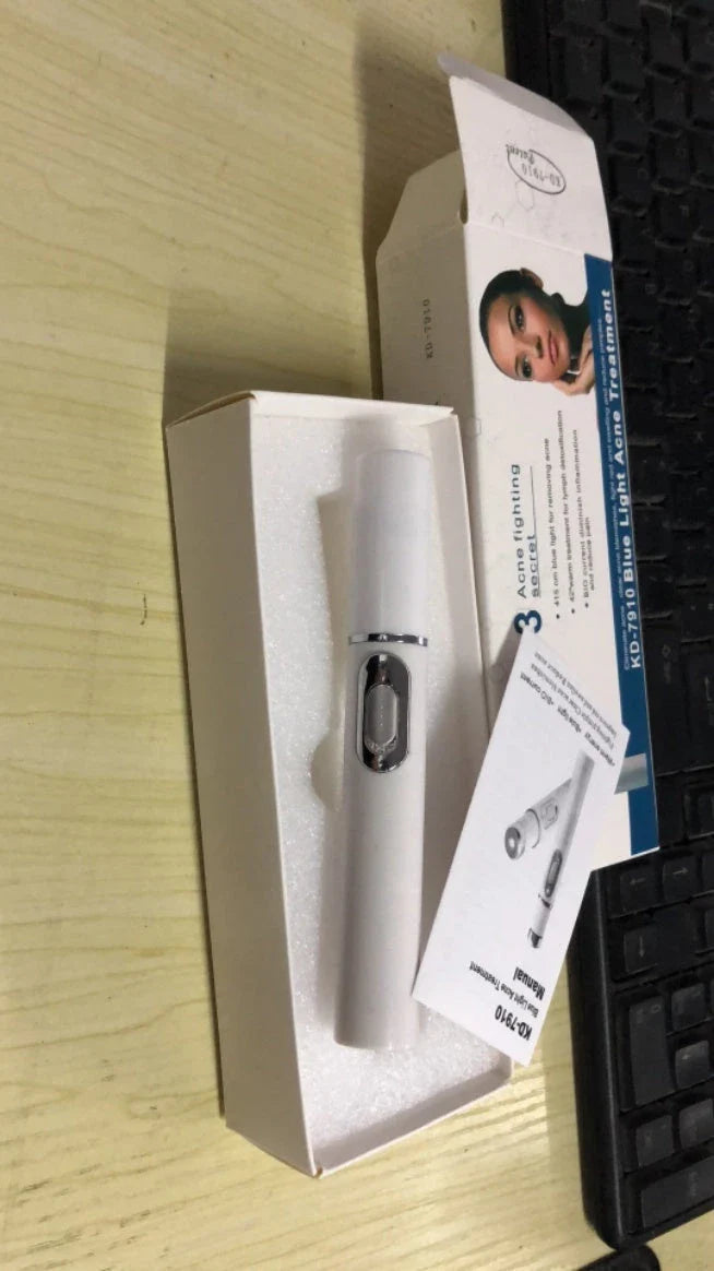 Advanced Blue Light Therapy Acne Pen - Targets Acne, Reduces Scarring, and Rejuvenates Skin
