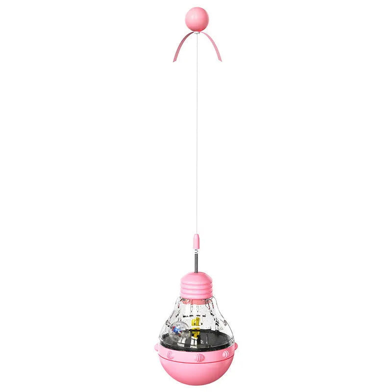 Plastic pet toy range with leaky bear dog toy, bulb tumbler cat toy, and sound teether ball in multiple colours