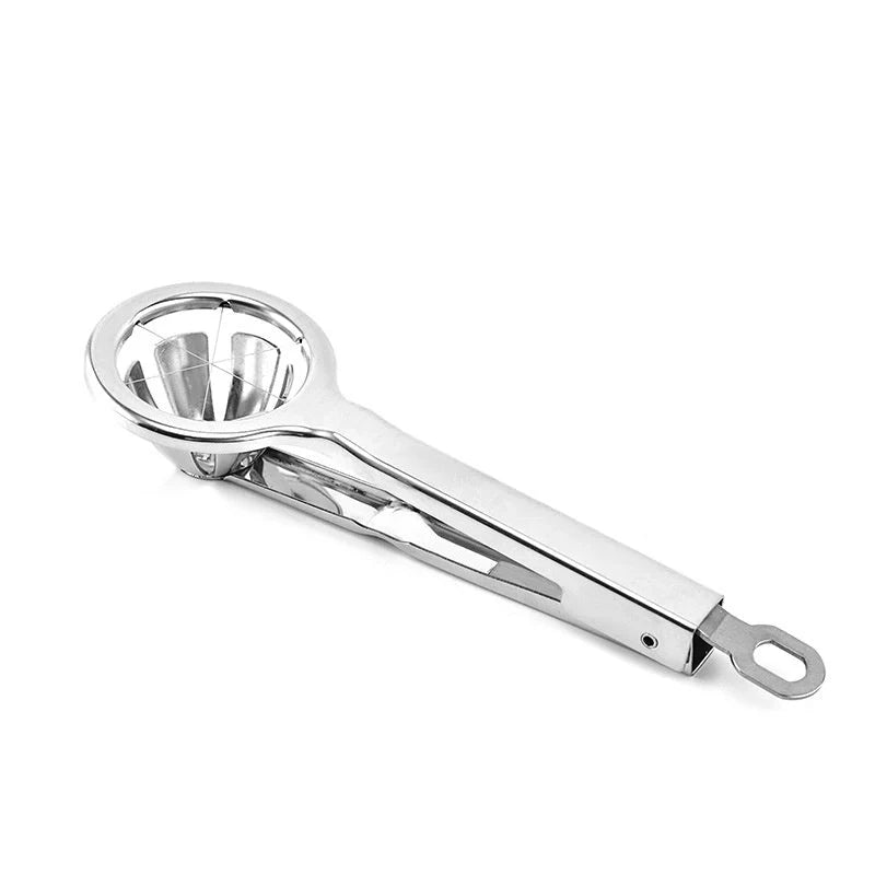 Stainless steel hexagonal egg cutter for perfect slices, kitchen gadget
