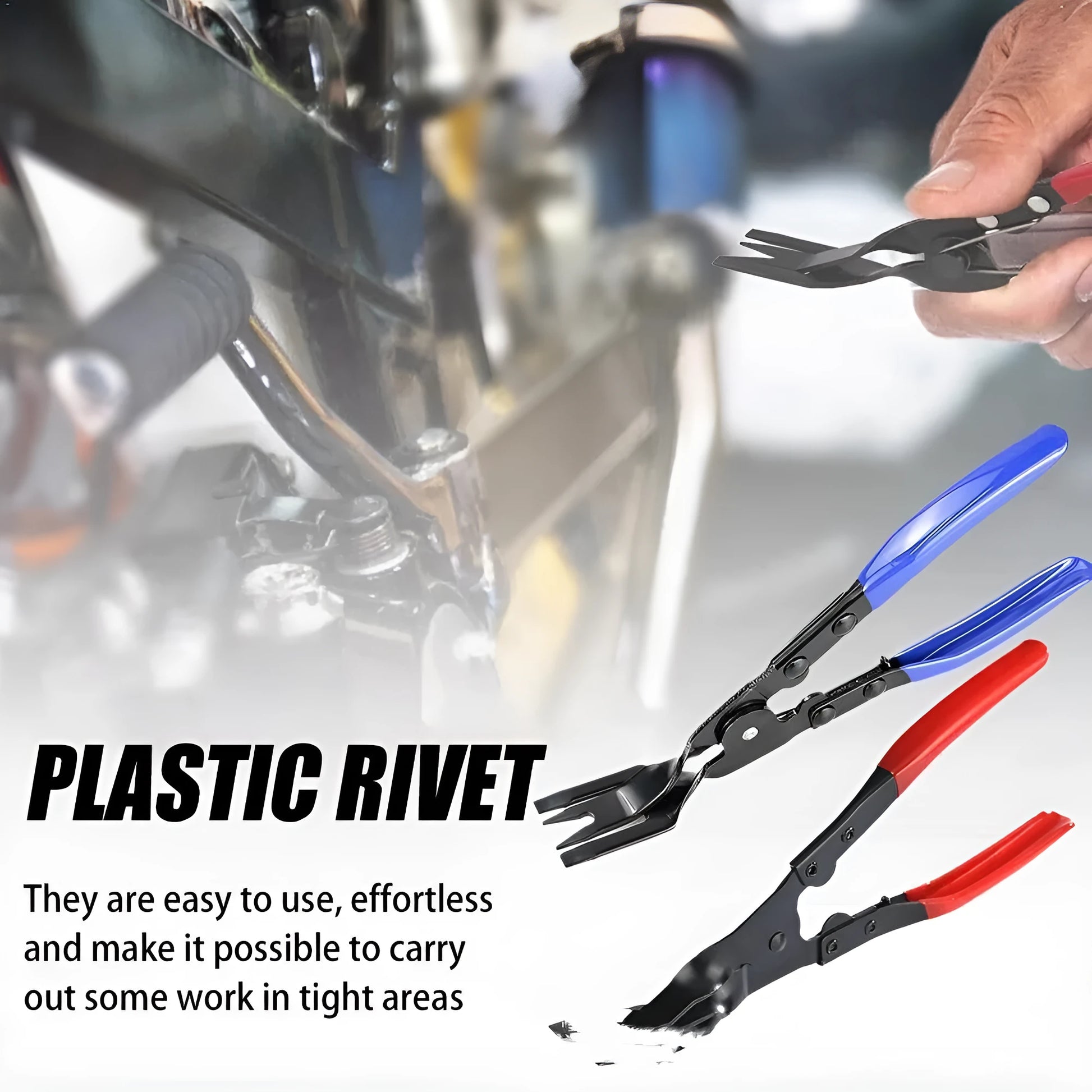 Blue automotive separator pliers for door panel and interior clamp removal, 240mm length