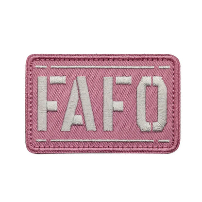 FAFO reflective nylon badge for night safety, shown in black cloth with white characters and other colour options