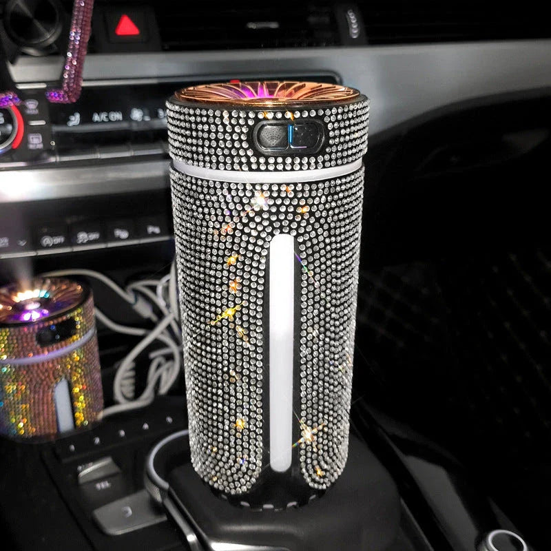 Ultrasonic Aromatherapy Car Diffuser with Colorful LED Lighting, Compact and Portable Design for In-Car Relaxation and Fragrance Enjoyment