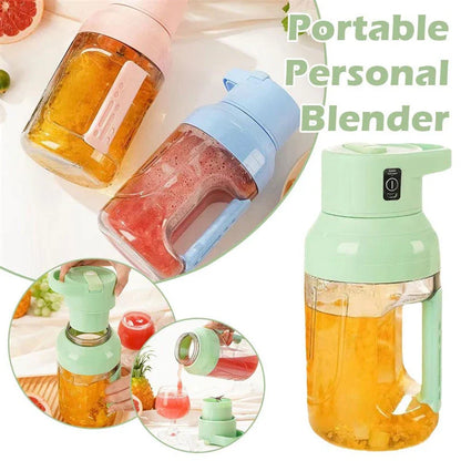USB rechargeable portable blender with large 50-ounce capacity, powerful 80-watt motor, and precision steel blades for blending fresh juices and smoothies on the go.