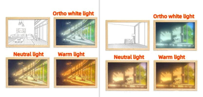 Customizable illuminated picture frame with adjustable LED lighting for home decor