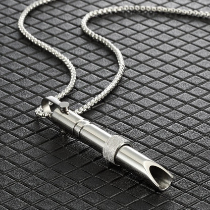 Stainless steel mindfulness breathing necklace with spinner for anxiety and panic attack relief