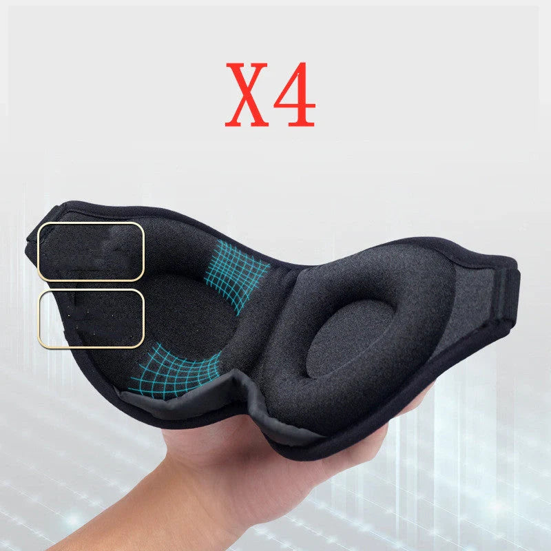 3D No Nose Wing Eye Mask in black with memory foam for fatigue relief