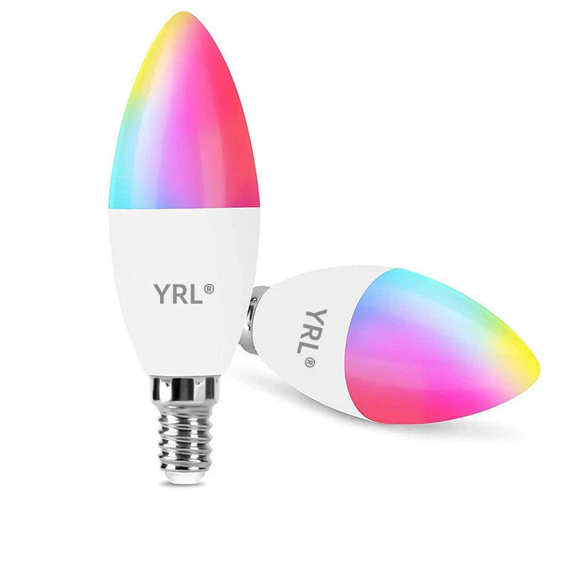 Dimmable RGB LED smart light bulb with voice control and 16 million colour options for home decor