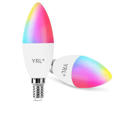 Dimmable RGB LED smart light bulb with voice control and 16 million colour options for home decor