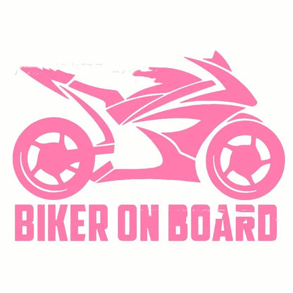 Motorcycle pattern reflective sticker on vehicle surface in various colours