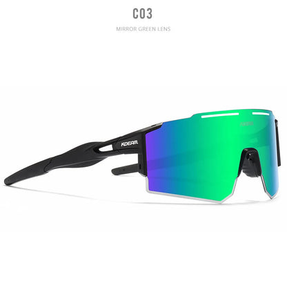 Polarised cycling sunglasses with frameless TR90 lightweight frame in sports design for athletic activities