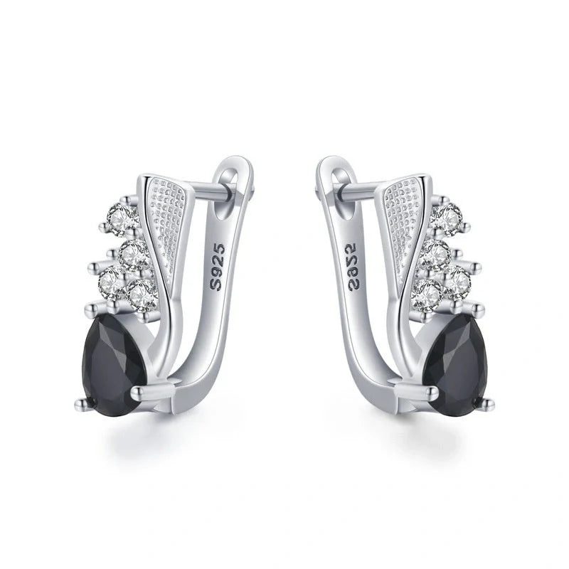Elegant Korean drop-shaped earrings with sparkling micro rhinestones