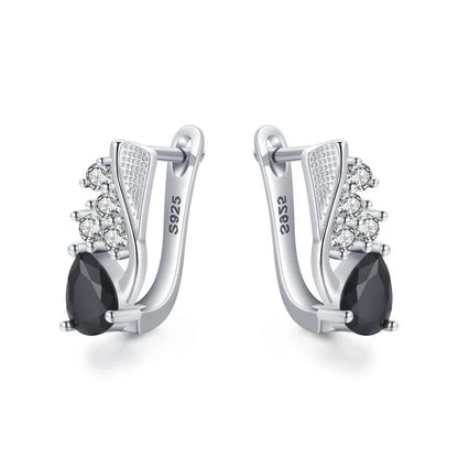 Elegant Korean drop-shaped earrings with sparkling micro rhinestones